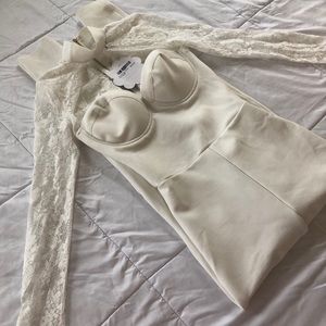 NWT White Long Sleeve Lace Jumpsuit